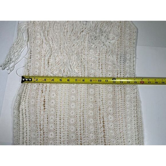 Ralph Lauren Blue Label White Crochet Dress Medium One Shoulder Fringe $998 NWT - Picture 7 of 16
